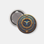 Gouden Ram Zodiac Schild Magneet (Voorkant / Achterkant)