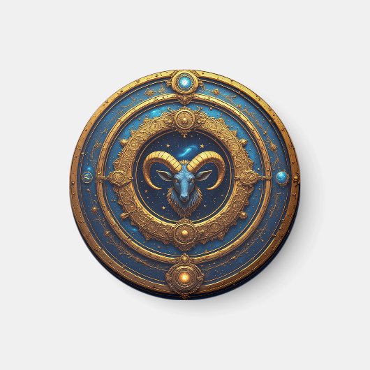 Gouden Ram Zodiac Schild Magneet (Voorkant)