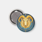 Gouden Ram Zodiac Schild Magneet (Voorkant / Achterkant)