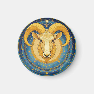 Gouden Ram Zodiac Schild Magneet