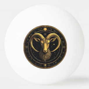 Gouden Ram Zodiac Schild Pingpongbal