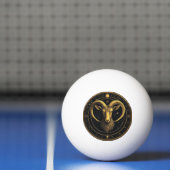 Gouden Ram Zodiac Schild Pingpongbal (Net)
