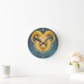 Gouden Ram Zodiac Schild Ronde Klok (Huis)