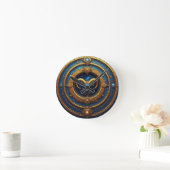 Gouden Ram Zodiac Schild Ronde Klok (Huis)