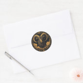 Gouden Ram Zodiac Schild Ronde Sticker (Envelop)