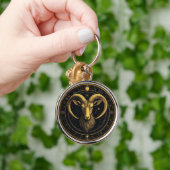 Gouden Ram Zodiac Schild Sleutelhanger (Hand)