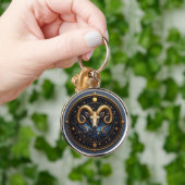 Gouden Ram Zodiac Schild Sleutelhanger (Hand)