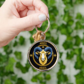 Gouden Ram Zodiac Schild Sleutelhanger (Hand)