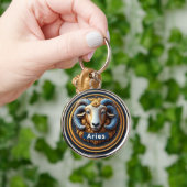 Gouden Ram Zodiac Schild Sleutelhanger (Hand)