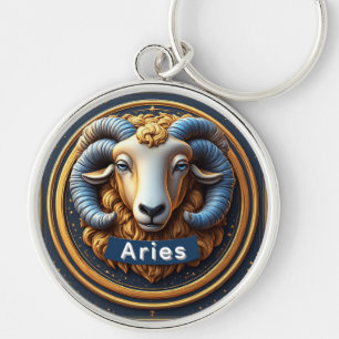 Gouden Ram Zodiac Schild Sleutelhanger