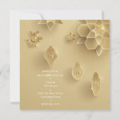 Gouden Ramadan Halve Maan en Lantaarns Kaart (Achterkant)