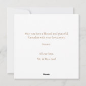 Gouden Ramadan Mubarak Halve Maan Moskee Feestdagenkaart (Achterkant)