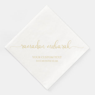 Gouden Ramadan Mubarak Kalligrafie Aangepast Servet