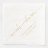 Gouden Ramadan Mubarak Kalligrafie Aangepast Servet (Voorkant)