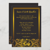 Gouden rand 50ste huwelijksverjaardag uitnodiging (Voorkant / Achterkant)