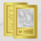Gouden rand 50ste trouwdag kaart (Voorkant / Achterkant)