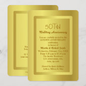 Gouden rand 50ste trouwdag kaart (Voorkant / Achterkant)