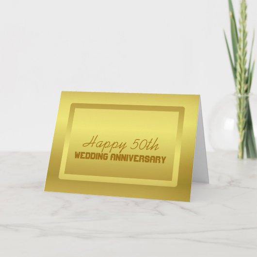 Gouden rand 50ste trouwdag kaart (Voorkant)