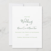 Gouden rand bladgroen save the date card (Achterkant)