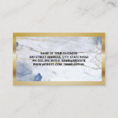 Gouden rand | Blauw marmer Visitekaartje (Achterkant)