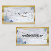 Gouden rand | Blauw marmer Visitekaartje (Voorkant / Achterkant)