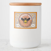 Gouden Rand Bloemen Honing Jar Label Voedselcontainer Etiket (Voorkant)