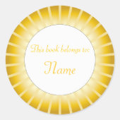 Gouden rand - Bookplate Ronde Sticker (Voorkant)