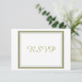 Gouden rand bruiloft RSVP Kaartje (Staand voorkant)