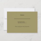 Gouden rand bruiloft RSVP Kaartje (Achterkant)