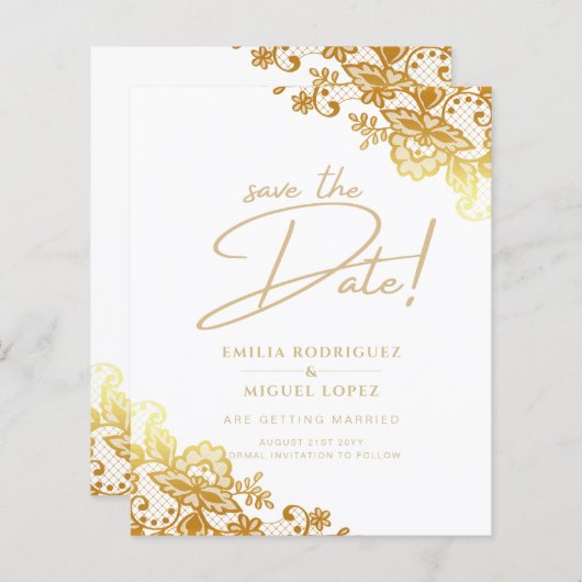 GOUDEN RAND Budget All-in1 Trouwkaart Save the Dat (Voorkant / Achterkant)