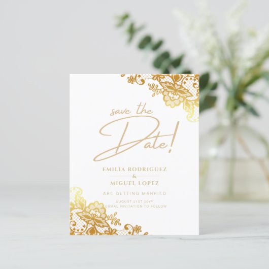 GOUDEN RAND Budget All-in1 Trouwkaart Save the Dat (Staand voorkant)