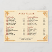 Gouden rand Chinees restaurant rood plat menu (Voorkant)