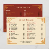 Gouden rand Chinees restaurant rood plat menu (Voorkant / Achterkant)