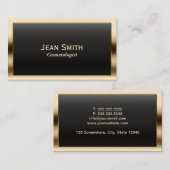 Gouden rand cosmetologist visitekaartje (Voorkant / Achterkant)