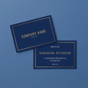Gouden rand effect, professionele blauwe achtergro visitekaartje