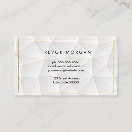 Gouden rand | Geometrisch patroon Visitekaartje (Achterkant)