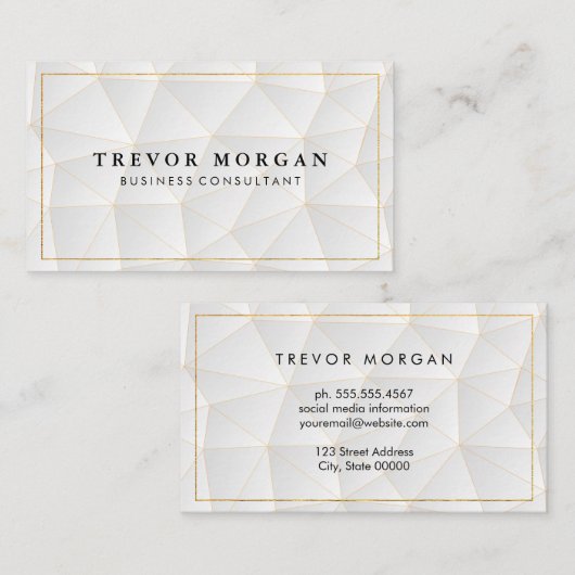 Gouden rand | Geometrisch patroon Visitekaartje (Voorkant / Achterkant)
