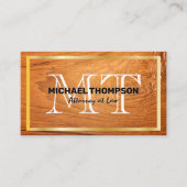 Gouden rand | Houtnerf achtergrond Visitekaartje (Voorkant)