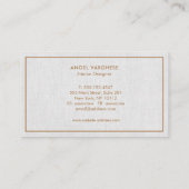 Gouden Rand Licht Grijs Linnen Professional Visitekaartje (Achterkant)