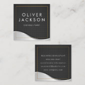 Gouden rand metaal koolstofvezel vierkante visitekaartje (Voorkant / Achterkant)