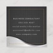 Gouden rand metaal koolstofvezel vierkante visitekaartje (Achterkant)