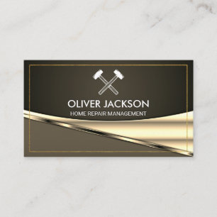 Gouden rand Metallic achtergrond Gereedschap Visitekaartje