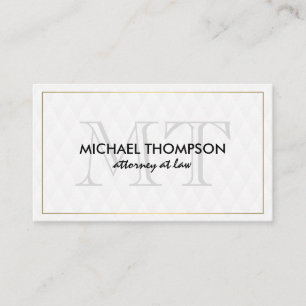 Gouden rand Monogram Elegant Diamant Patroon Visitekaartje