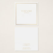 Gouden rand oorbelhouder met effect vierkante visitekaartjes (Voorkant /achterkant)