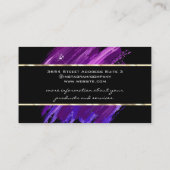 Gouden rand | Paarse penseelstreek Visitekaartje (Achterkant)