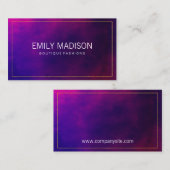 Gouden rand Paarse tinten Visitekaartje (Voorkant / Achterkant)