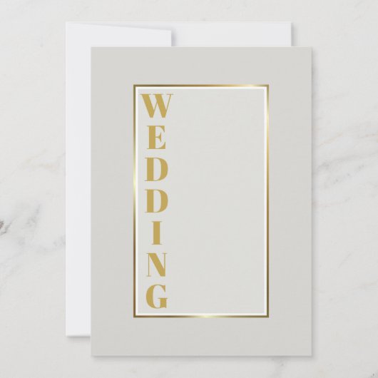 Gouden Rand Roos Bloemen Bruiloft Kaart (Achterkant)