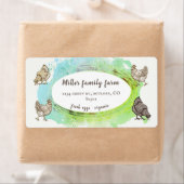 Gouden Rand Roze Modern Ei Carton Label (Insitu)