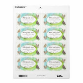 Gouden Rand Roze Modern Ei Carton Label (Full Sheet)