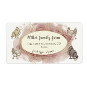 gouden rand roze modern eierkartonetiket etiket (Voorkant)